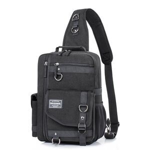Unisex Black Cross Body Messenger Bag Adjustable Strap
